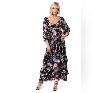 Jessica Simpson floral print maxi dress with ruffles size L